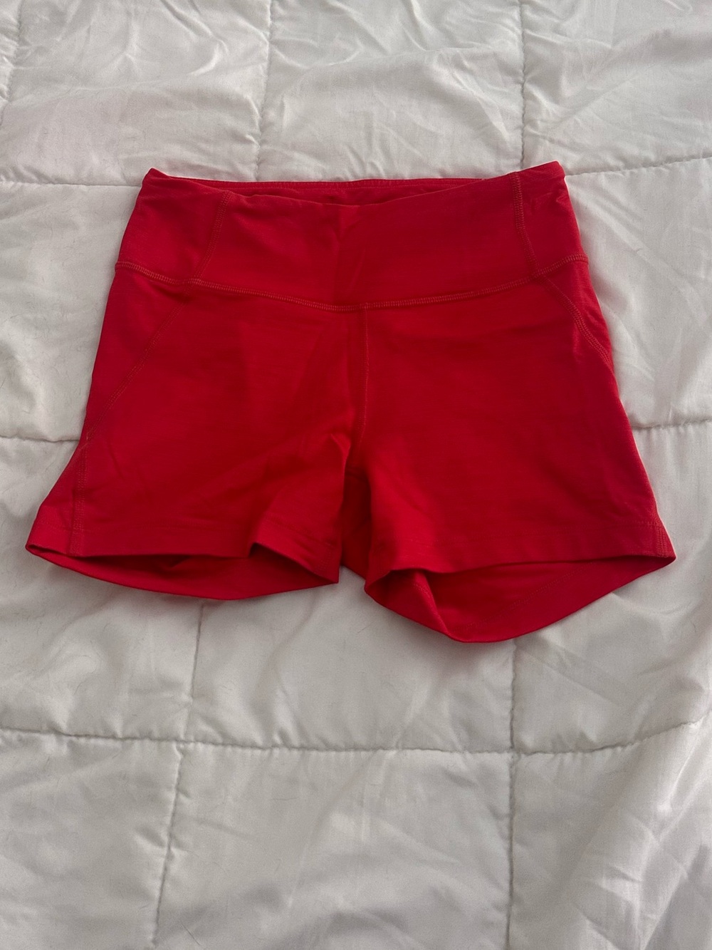 Outdoor Voices Red Athletic Micro Biker Shorts